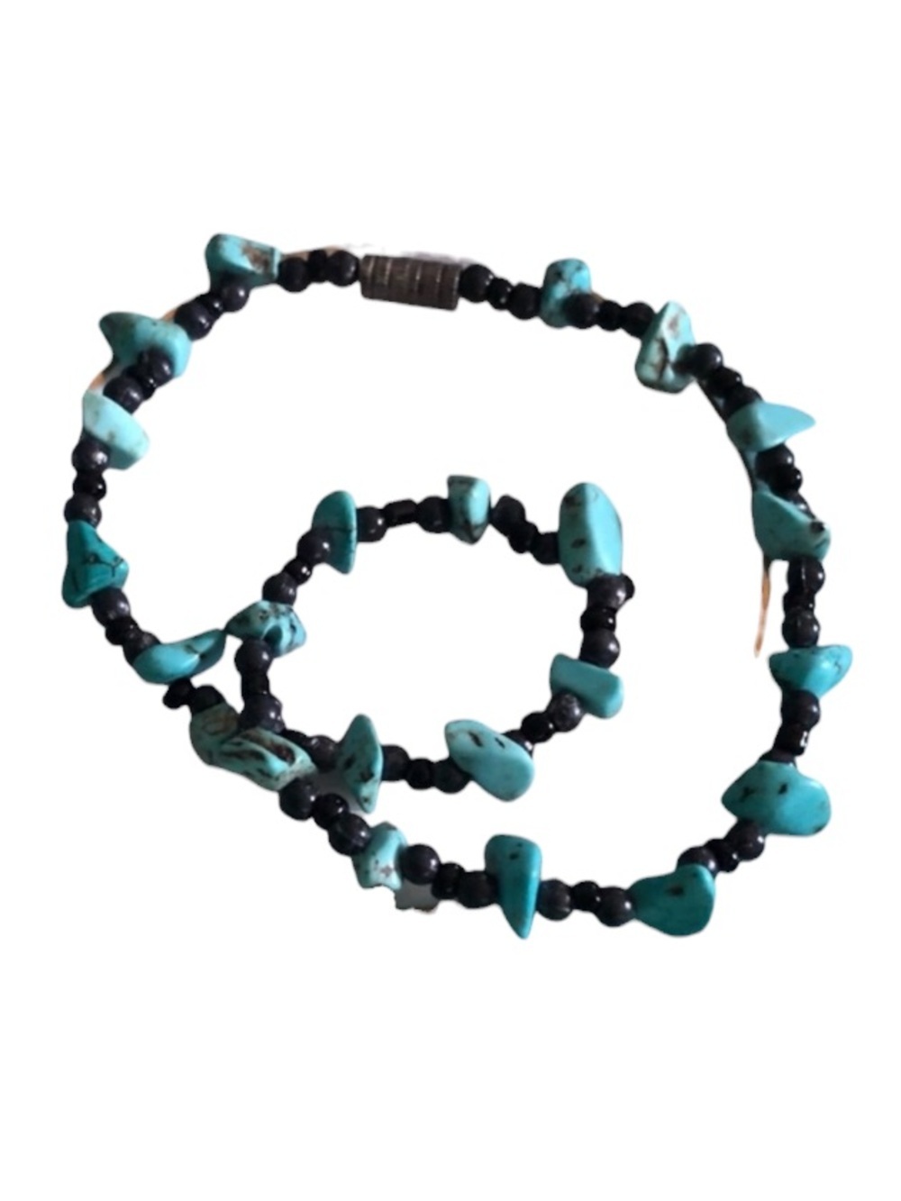 Vintage Turquoise & Black Onyx Ankle Bracelet